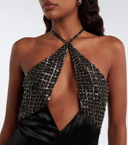 Abito lungo in raso con cut-out - The Attico - Modalova