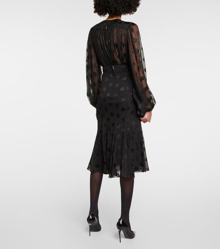 Dolce&Gabbana Gonna midi DG in raso - Dolce&Gabbana - Modalova