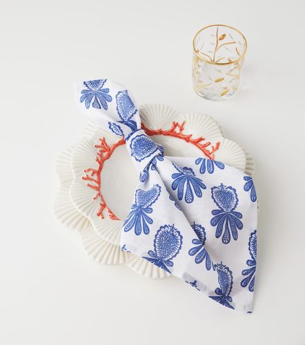 Set Pineapple Blu aus sechs Servietten - La DoubleJ - Modalova