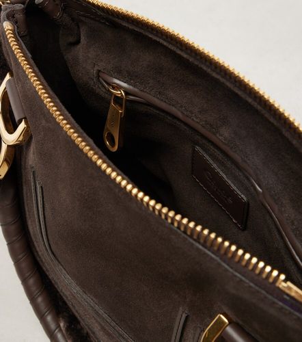 Chloé Borsa Marcie Small in suede con shearling - Chloe - Modalova