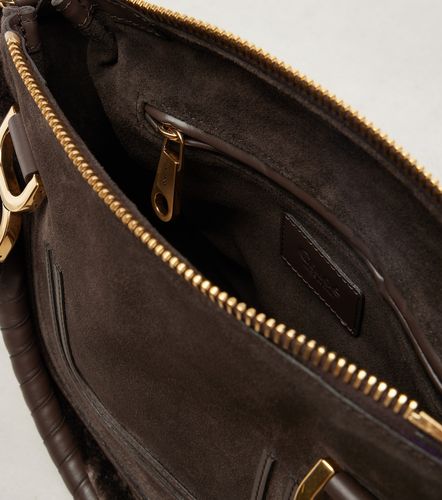 Marcie Small shearling-trimmed suede tote bag - Chloe - Modalova