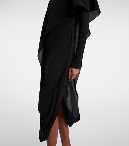 Abito midi asimmetrico in crêpe con mantella - Mugler - Modalova