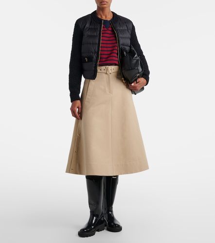 Cárdigan con cremallera, paneles de plumas y bouclé - Moncler - Modalova