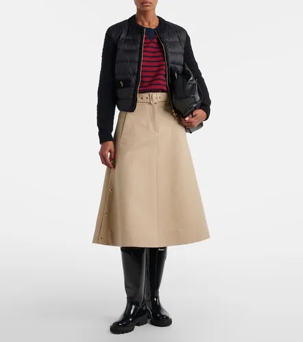 Down-paneled boucle-trimmed zip-up cardigan - Moncler - Modalova