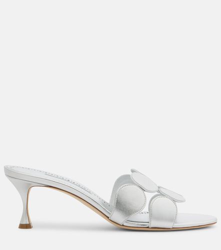 Haribalmu 50 metallic leather mules - Manolo Blahnik - Modalova