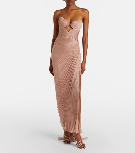 Ananda pleated silk muslin bustier gown - Maria Lucia Hohan - Modalova