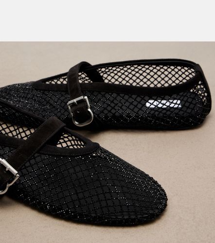 Embellished fishnet ballet flats - Alaia - Modalova