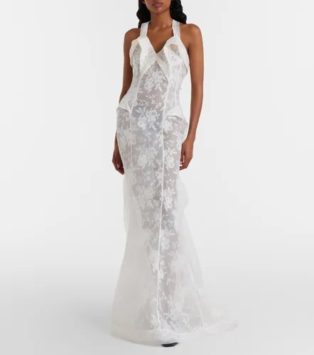 Vestido de fiesta de seda y encaje - McQueen - Modalova