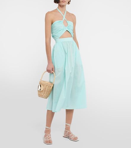 Vestido midi de algodón con abertura - Marysia - Modalova