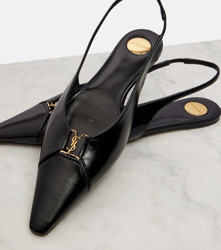 Babylone leather slingback flats - Saint Laurent - Modalova