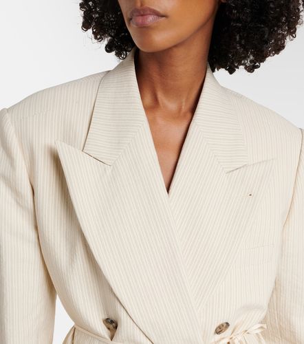 Pinstripe double-breasted cotton-blend blazer - Dries Van Noten - Modalova