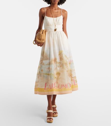 Como printed linen and silk midi dress - Zimmermann - Modalova
