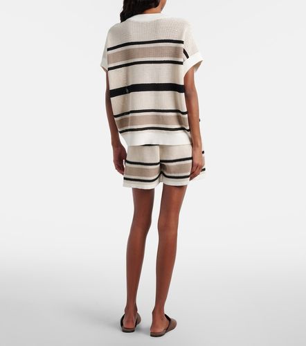 Shorts calados de algodón a rayas - Brunello Cucinelli - Modalova