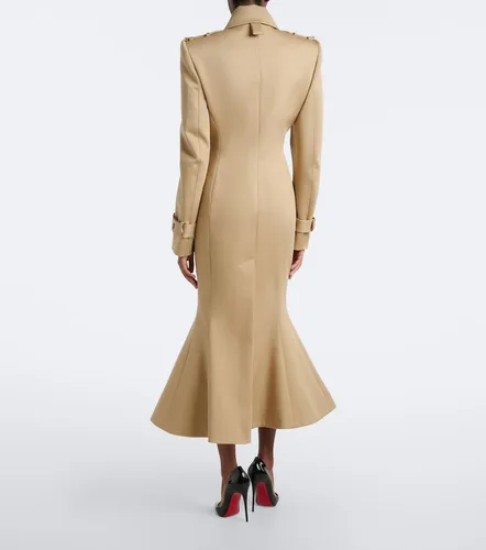 Peplum cotton-blend trench coat - Mugler - Modalova