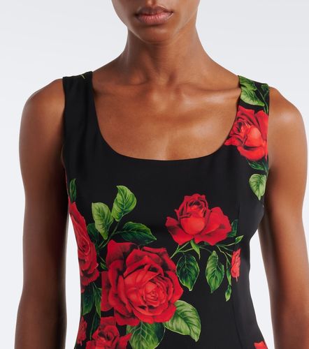 Vestido midi en mezcla de seda floral - Dolce&Gabbana - Modalova