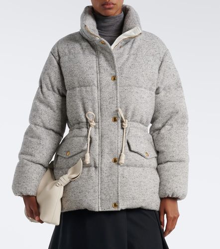 Wool-blend tweed down jacket - Moncler - Modalova