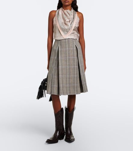 Top de seda a cuadros con pañuelo - Acne Studios - Modalova