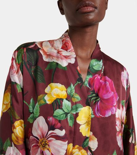 Vestido largo de seda estampado - Dolce&Gabbana - Modalova