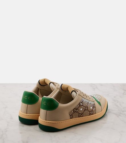 Screener embellished leather sneakers - Gucci - Modalova