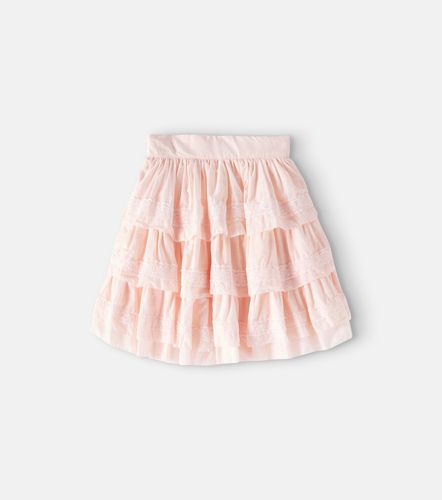 Falda de algodón a capas con encaje - Petite Amalie - Modalova