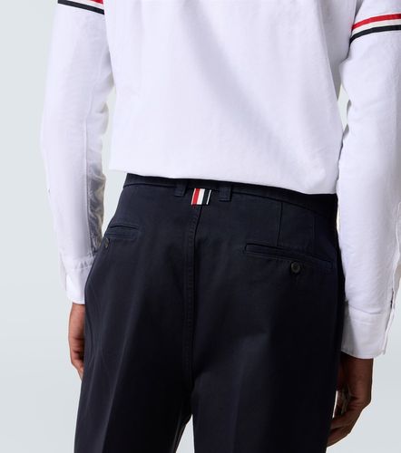 Pantalones rectos de sarga de algodón - Thom Browne - Modalova