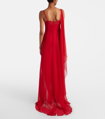 Asymmetric draped silk georgette gown - Blumarine - Modalova