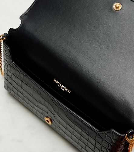 Cassandre Mini croc-effect leather phone pouch - Saint Laurent - Modalova