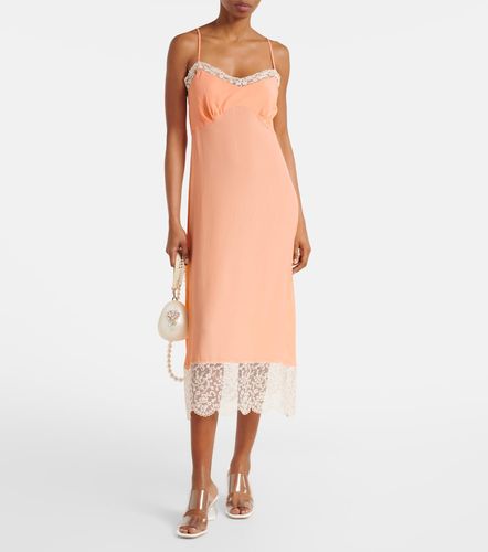 Vestido lencero de crepé de china con encaje - Simone Rocha - Modalova