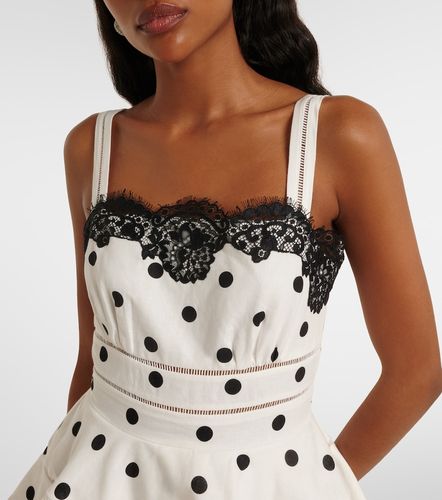 Midikleid aus Leinen und Baumwolle mit Spitze - Self-Portrait - Modalova