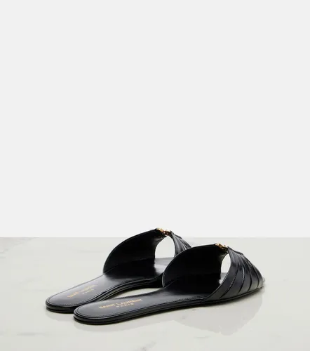 Cassandre leather slides - Saint Laurent - Modalova