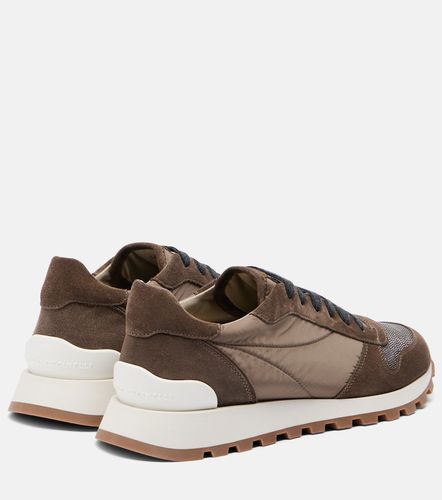 Sneakers con suede - Brunello Cucinelli - Modalova
