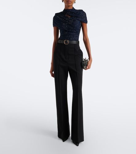 Top in mesh con cut-out e cristalli - Self-Portrait - Modalova