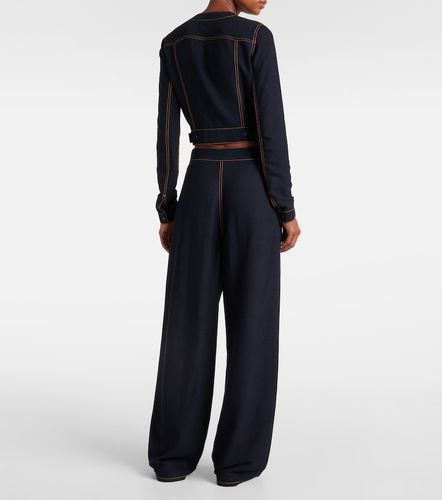 Fluid cropped wool-blend jacket - Alaia - Modalova