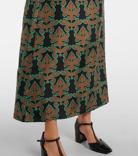 Abito midi Swing in twill di seta con stampa - La DoubleJ - Modalova