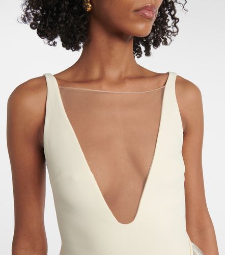 Fringed asymmetric cady gown - David Koma - Modalova