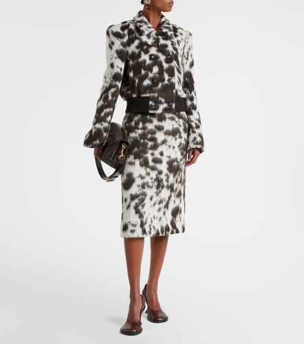 Printed wool-blend midi skirt - Dries Van Noten - Modalova