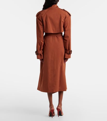 Trench oversize in cotone e seta - Saint Laurent - Modalova