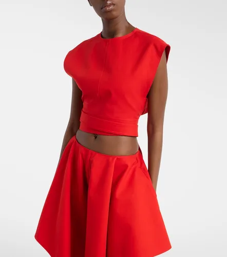 Belted cotton gabardine crop top - Alaia - Modalova