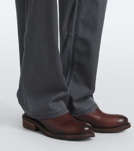Pantaloni a gamba larga in chambray - Miu Miu - Modalova