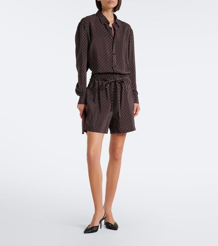 Shorts Cassandre de seda estampados - Saint Laurent - Modalova