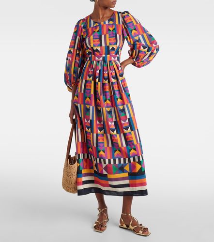 Vestido midi Multiple en mezcla de algodón y seda estampado - Eres - Modalova