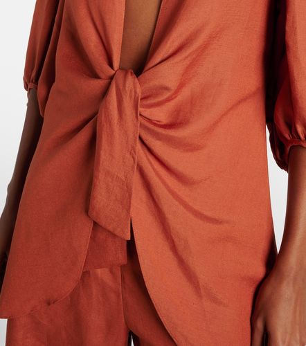 Solid linen-blend shirt - Adriana Degreas - Modalova