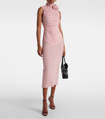 Ruched silk-blend midi dress - Magda Butrym - Modalova