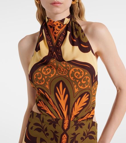 Vestido largo de seda estampado - Johanna Ortiz - Modalova