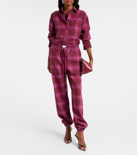 Checked cotton flannel sweatpants - The Attico - Modalova