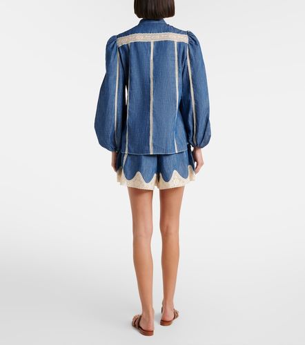 Shorts Awaken de denim con encaje - Zimmermann - Modalova