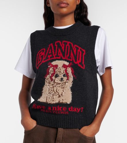 Ganni Printed wool-blend vest - Ganni - Modalova