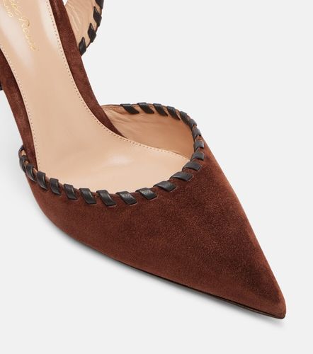 Slingback-Pumps aus Veloursleder mit Leder - Gianvito Rossi - Modalova