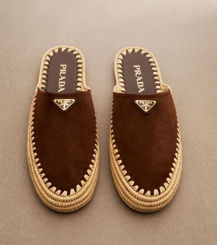Prada Mules de ante y yute - Prada - Modalova