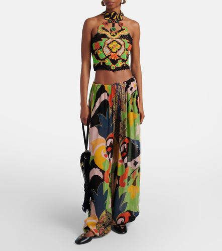 Crop top de croché de algodón floral - Etro - Modalova